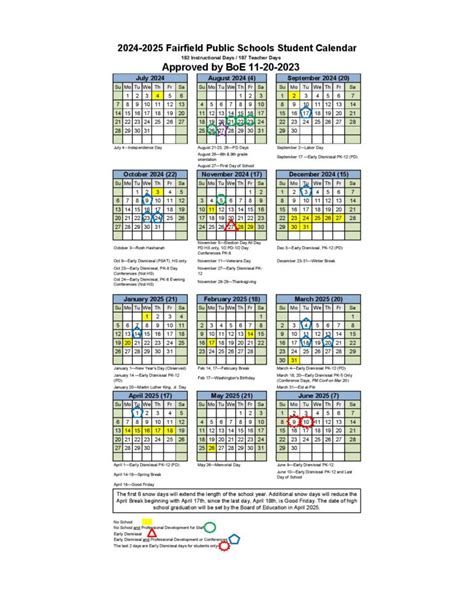 fairfield schools calendar